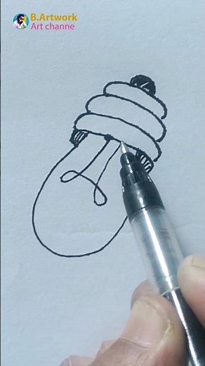 Electric Light Lamp Drawing 💡 Easy Step by Step #Drawing #Art #Short #B.artwork