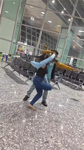 Can You Count These CRAZY Airport Spins? 🌪️✈️ | #BADsalsagroup #SalsaSpins #Shorts
