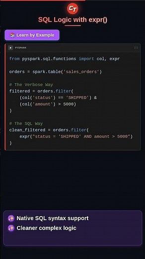 SQL-like Filtering Using expr in PySpark