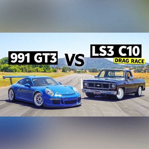 66K views · 674 reactions | Porsche GT3 vs. LS3 V8 Swapped Chevy C10! | Hoonigan | Facebook