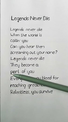 Legends Never Die (lyrics)#viral
