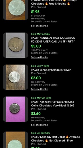 Kennedy Half Dollar Roll Hunting - What's it Worth? #coins #halfdollars #silver