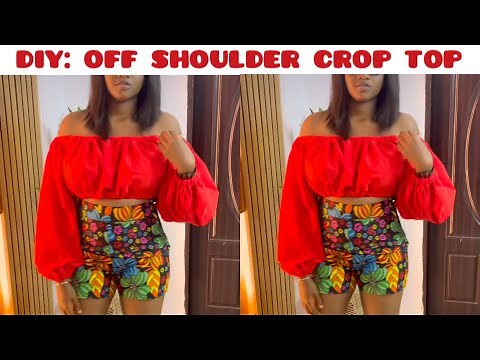 How to cut and sew OFF SHOULDER TOP WITH ELASTIC / off shoulder top WITH ELASTIC