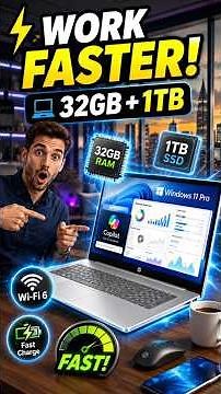 HP 17.3" Business Laptop Review | 32GB RAM, Ryzen 5 & AI Copilot! 💻🔥 #amazonfinds #desksetup #viral