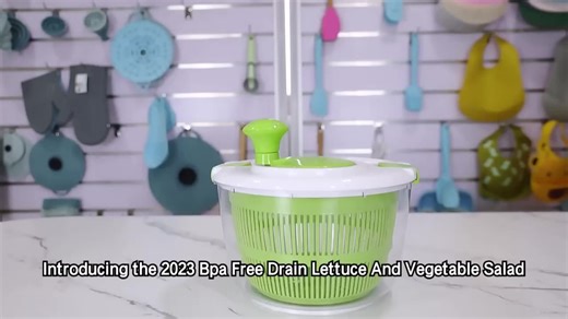 Hand Operated Salad Spinner Washing Colander Drain Manual  Lettuce and Vegetable With Secure Lid Lock Rotary Handle