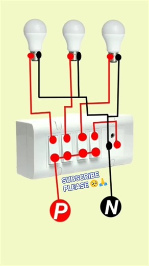 4 switch 1 socket connection ✓#boardwiring #electrical