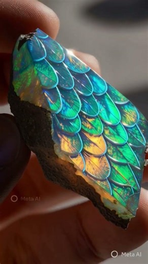 A very rare natural Opal stone chunk that looks like a natural snake scale pattern