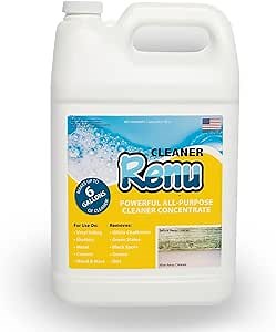Renu Universal House Wash-Incredible Coverage Of 2000+ SF | Removes Stains, Oxidation & More | Ideal For Vinyl Siding, Decks, Fences, Pavers & Outdoor Fabrics | Surfaces Stay Clean for up to 3 Yrs.