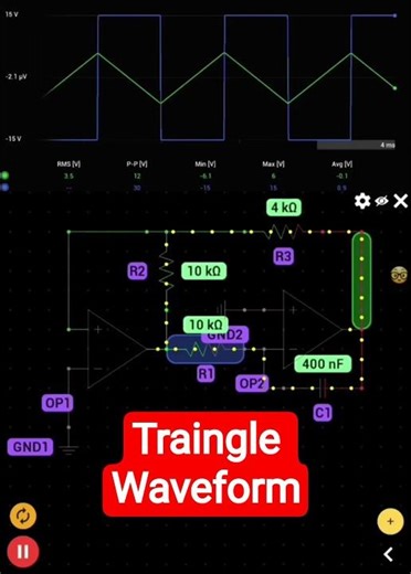 Triangular wave generator using opamp | Square to Triangular waveform #opamp #circuit