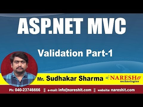Validation in ASP.NET MVC Part 1 | ASP.NET MVC Tutorial | By Mr.Sudhakar Sharma