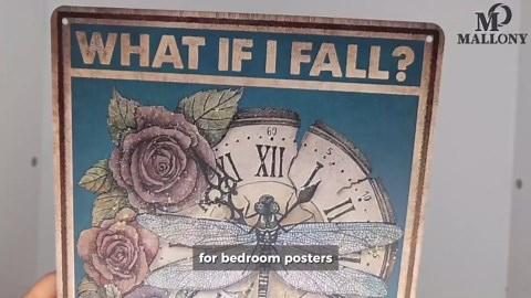 Tin Signs Vintage Retro Dragonfly Wall Art - Metal Signs Vintage Tin Wall Art, 11.81x7.87" Size Steampunk Decor for Home - What If I Fall What If You Fly, Durable and Long-Lasting Sign, Easy to Setup