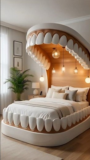 Builds a Giant Mouth Bed Insane Bedroom Transformation Timelapse #interiordesign #diy