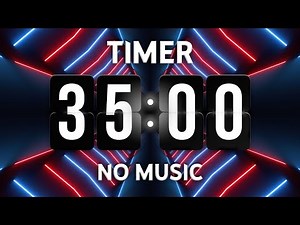 35 Minutes Digital Timer Countdown - No Music - Tick Tock Sounds