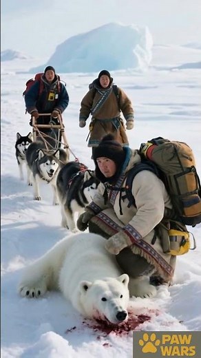 Injured Polar Bear Saved by Inuit Hunters After Brutal Fight in the Arctic