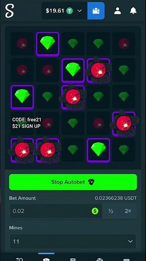 Stake mines hit 1000x with this pattern!