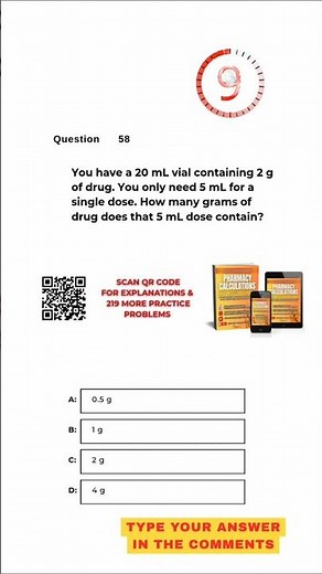 Pharmacy Calculation Questions & Answers: Question #058!