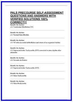 PALS PRECOURSE SELFASSESSMENT QUESTIONS AND ANSWERS WITH VERIFIED SOLUTIONS 100 CORRECT 636x882