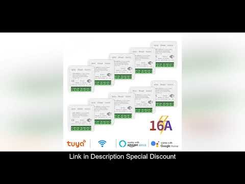 MANHOT Wifi 16A Smart Light Switch DIY Switches Module Relay Supports 2 Way Voice Control with Tuya