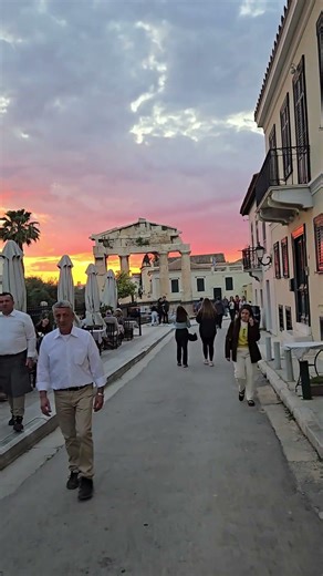 A Relaxing Evening Walk Around The Roman Agora in Athens, With a Beautiful Sunset. #romanagora