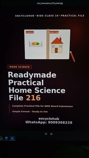how to make class 10th home science practical file 216 nios #nios #practical description