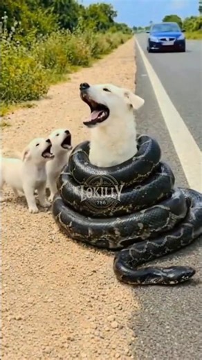 Python Attacks Dog Near Road, What This Driver Does Is Incredible 🐍🐕