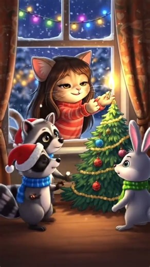 Christmas Magic 🐾🎄 | Cat Girl Animated Short #cute #dreamscreenai #christmas