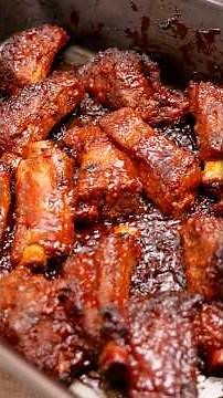 MELTING IN YOUR MOUTH BAKED RIBS WITH SPICES AND BBQ SAUCE