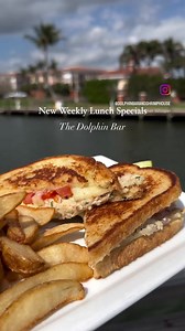 New weekly lunch specials here at The Dolphin Bar! 🌴 Grilled Winter Artichoke Appetizer: Tender jumbo artichoke halves char-grilled with garlic herb butter. Presented with fresh lemon and a zesty Rémoulade dipping sauce Blue Crab Melt: A savory Blue Crab salad served on butter grilled Sourdough bread with melted Swiss cheese and vine ripe tomato. Paired with house fries | Dolphin Bar