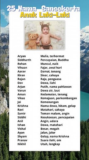 25 Nama anak laki-laki bahasa sansekerta ✨️ #artinama #namaanak