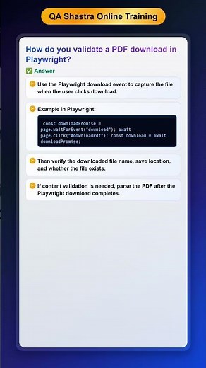 Playwright PDF Download Validation | Playwright Interview Q&A