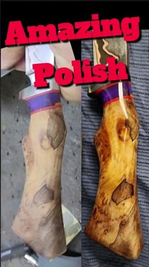 How I get an amazing shine on my stabilized wood handles!