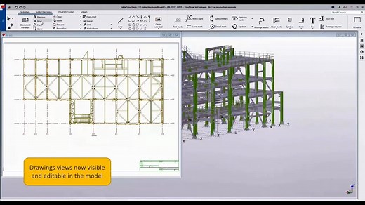 轻松可视化和编辑工程图视图（钢）-Tekla Structures 2020