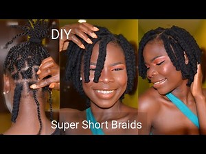 HOW-TO: Super Short Jumbo Box Braids With Yarn on Medium length Natural Hair