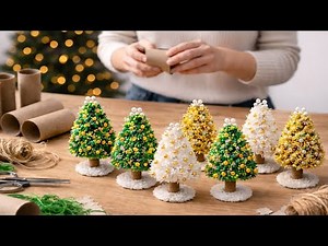 Christmas tree idea with toilet paper rolls and yarn 🧶🎄/Amazing ✨️you will be happy