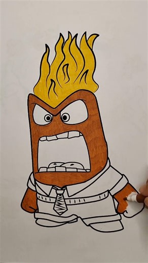 Anger Inside Out #anger #insideout2 #painting #coloring #markers #paintmarkers #shorts #art