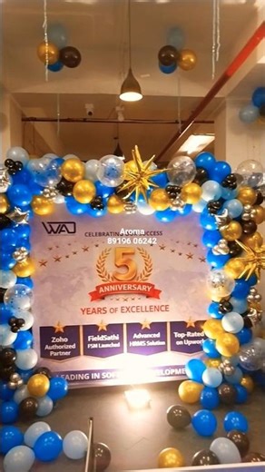 Corporate Event Decor: 5th Anniversary Celebration Setup #balloon #decoration