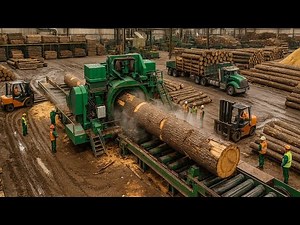 Inside a Massive Pine Wood Factory: From Raw Logs to High-Precision Timber Planks (Full Process)