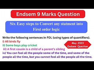 convert the following statements into first order predicate logic