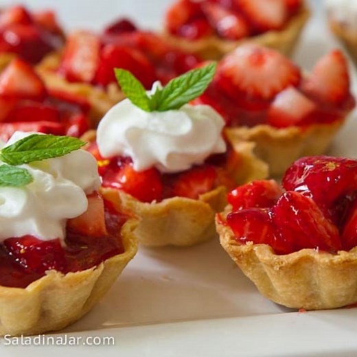 Mini Strawberry Tarts with Shortbread Crusts