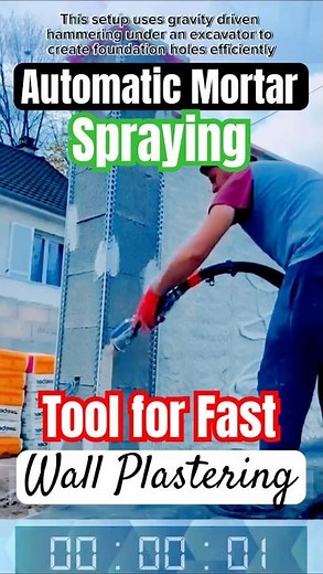 Automatic Mortar Spraying Tool for Fast Wall Plastering