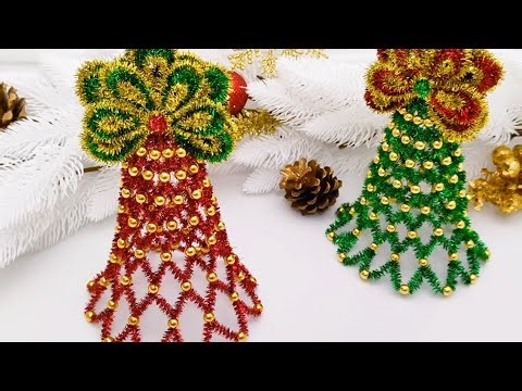 🎄✨DIY Christmas Bells Made from Pipe cleaner.