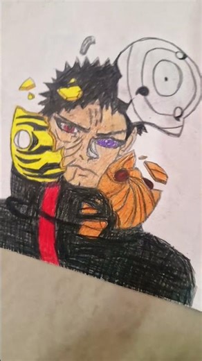 Obito 3 Mask Drawing #drawing #shorts #obito #naruto