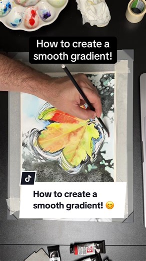 How to create a smooth gradient with watercolors! #watercolor #watercolorpainting #realisticwatercolor #watercolortips #howtopaint