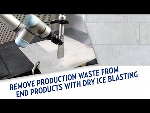 Clean concrete dust from tile production with automated dry ice blasting