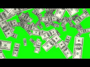 Dollars Falling Down Green Matte Free video Background Loop - Money Falling Green Screen