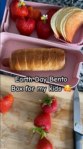Let's make some lunch for my kids! Earth Day Bento Box