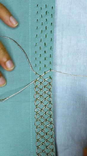 🔥Amazing border hand embroidery work tutorial🧵🪡😍 #fblifestyle #fallfashion #handmade #viral #reels #trending | Crafty Needles 7