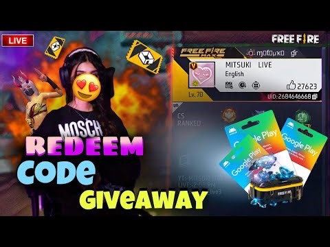 FREE FIRE LIVE GIVEAWAY CUSTOM ROOM 😍| FF LIVE REDEEM CODE GIVEAWAY WITH CUTE GIRL | MITSUKI LIVE