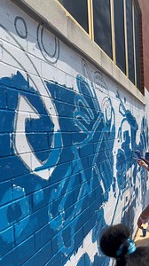 Yesterday, we visited James Rhoads Elementary for our annual Playground Build to help paint a mural around the school and enjoy a fun-filled day in the community! #FlyEaglesFly | Philadelphia Eagles
