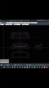 AutoCad- Long Sofa#autocad #shopdrawing #shorts